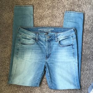 American Eagle Light Denim Jeggings Size 12 Long